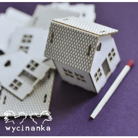 Tekturka Wycinanka 3D Domki Mini, 3szt
